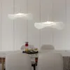 concepção pós-moderna de palha cor do laser branca única cabeça lustre novo simples folha de lótus restaurante decoração acrílico iluminação LED