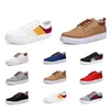 İndirim Günlük Ayakkabılar No-Marka Tuval Spotrs Sneakers Yeni Stil Beyaz Siyah Kırmızı Gri Haki Mavi Moda Erkek Ayakkabı Boyut 39-46
