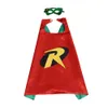 20 Designs Kids Superhero Costume Cape Mask Mask Набор атлас 2-слойный 27 дюйма Мультфильм Косплей Плаще Одежда Детский Хэллоуин День Рождения Подарки Party Favors