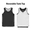 Mens Sport Running Tank Top Workout Vest Omkeerbare basketballersy Snelle droge training Fitness Gym Singlets Mouwloos shirt
