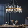 2020 Modern Crystal Chandelier Led Luxury Vardagsrum Rund Dekorativ Lampa Romantisk Sovrum Enkel Belysning AC 100-240V