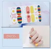 14Tips Volledige Cover Gradiënt Shiny Nail Stickers Zelfklevende Wraps Decoraties DIY voor Schoonheid Bloemen Nail Art Polish Plain Stickers