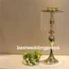 Ny stil guldkristall höga blommor stativ vaser mittstycken för bröllopstabell 08345098111