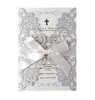 リボン封筒を持つ豪華なゴールドレーザーカットの結婚式の招待状カード紙はハロウィーンパーティーの結婚式の装飾をカスタマイズしますxd20162