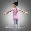 girls'gymnastic shorts sleeve leotard C2041 wholesale short sleeves strappy ballet dance leotards with crisscrossover back dancing supply