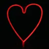 Kreatywny kształt serca LED Neon Night Light Lampki Wakacje