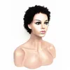 Breve pixie Curl Parrucche Dei Capelli Umani per le Donne Nere Brasiliana Vergine Afro Crespo Ricci Nessuna Parrucca Del Merletto264C