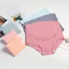 Gravida kvinnor underbyxor Bomull Hög midja Stor Storlek 6 Färger Kvinnor Panties Justerbar Maternity Underkläder Maternity Bottoms M1747