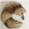 40cm 16 Real Fox Fur Tail Plug Anal-Butt Adult Sweet Games Sleutelhanger Cosplay Toys304e