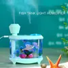 Aquarium luftfuktare 2 i 1 mini USB Night Light Mute Air Purifier Fish Tank Hushåll 460 ml Lätt luftfuktare Sovrum Luftrenare Hem