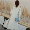 Lã feminina 2022 Cashmere Coat Seção longa lã sofisticada lã de ponta