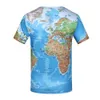 World Map T-shirt Funny T Shirts Summer Fashion Anime Tshirt 3D T Shirt Mens Clothing Tops Tees