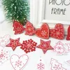 Capodanno 2020 Ornamento per albero di Natale in legno naturale Ciondoli pendenti in legno Regali Decorazioni per la casa dell'albero di Natale di alci di neve
