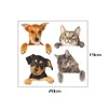 3D Dört Bilgisayar Kedi Köpek Canlı Duvar Sticker Banyo Anahtarı Dekor Çocuk Hediye Mutfak Çıkartması Duvar Hayvan Vinil Duvar Posteri
