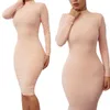 Kvinnors Sexig Klänning Slim Fashion Europe Style High Neck Clubwear Night Wear Bodycon Dresses Vestidos de Verano KH950173