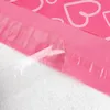 28 * 42cm Pink Heart pattern Plastic Post Bags Poly Mailer Self Sealing Mailer Packaging Processure Courier express bag