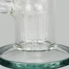 10 "Bent nackglasbong med dubbel träd percolator - glasvattenrör med skål