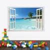 Entier 1 pièces énorme 3D 9060CM amovible fenêtre vue paysage marin autocollant Mural Art Mural décor à la maison 8763102