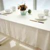 Table Cloth Beige 70% Linen Cover Rectangular Lace Edge Nappe Dustproof Tablecloth Home Wedding Party Decor Pa.an1