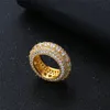 Ny mode diamantring män hiphop smycken bling cz sten is ut 18 k guldpläterad hiphop guld ringar268z