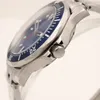 Novo masculino mecânico profissional 300m james bond 007 mostrador azul safira relógio automático masculino relógios auto-vento w258p