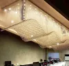 Rectangular gold shop Crystal Hotel Hotel aisle wave chandelier KTV club hall project led lighting fixture led lamps home lamp MYY