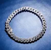 Diamond Silver Cuban Link Anklet Micro Pave Cubic Zirconia Simulated Diamonds Jewelry 9mm Cuban Anklet Women Anklet Present for Girlf5458612