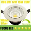 YENI Model 3.5 "4.5" 5.5 "CREE 9 W 12 W 15 W 20 W Dim-Sigara COB LED Downlight Yüksek Parlak Eğilebilir Armatür Gömme Tavan Aşağı Işıklar Lambalar