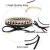 Deri halat link zinciri chokers kadınlar için Meksika siyah PU halat altın zincirler gerdanlık kolye kız tasarımcı kolye takı ücretsi ...