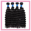 Extensões de cabelo humano virgem peruano 10-28 polegadas 3 pacotes onda profunda 4 peças um conjunto produtos de cabelo tramas encaracolado