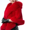 Fauxの毛皮のコート女性の長いセクションミンクの毛2018新しい韓国語版の模造毛皮襟ショール