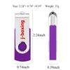 Violet Rotation 32 Go USB 2.0 Flash Drive Bulk 50 pcs Pivotant Métal Flash Memory Stick 32 Go Pouce Pen Drives Stockage pour Ordinateur Portable Tablette