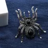 Spider Stretch Ring Scarf Zapięcie Halloween Party Gothic Biżuteria Prezenty Charms Kobiety Dziewczyny Antique Silver Black Dropshipping