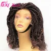 Heißer Verkauf 10 Zoll braune Farbe Box geflochtene Twist-Perücken Afro-Amerikaner flechten synthetische Lace-Front-Perücke kostenloser Versand