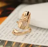 Fashion-t Exquisite Cute Retro Queen Dragonfly Design Rhinestone Plum Snake Gold/Silver Ring Finger Nail Rings