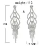Mode bladformat med ljus full strass Tassel droppe dingle örhängen för kvinnor bröllopspresent