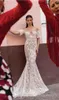 Sexy Gorgeous Mermaid Wedding Dresses New Illusion Bodice Sheer Off Shoulder Lace Applique Button Covered Back Long Bridal Gowns vestidos