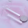 Brand new plated sterling silver Straight earrings DJSE002 size 6.5*0.4CM;high quatity women's 925 silver plate Stick jewelry earrings