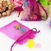 5x7cm 200pcs Drawable Hot Pink Organza Bag Favor Wedding Christmas Gift Bag Mini Charms Jewelry Packaging Bags Pouches Wholesale