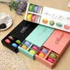 Colorful Macaron Box Holds 12 Cavity 20*11*5cm Food Packaging Gifts Paper Party Boxes For Bakery Cupcake Snack Candy Biscuit Muffin Box
