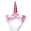 Neue Mädchen Nette Einhorn Blume Katze Ohren Stirnbänder Kinder Kopfbedeckungen Foto Requisiten Party Haar Hoop Haarbänder Kinder Haar Zubehör