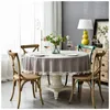 Nowy Prosty Elegancki Luksusowy Obrus ​​Linen Z Tassel Na Wesel Birthday Party Okrągły Tabela Pokrywa Tkaniny Desk dla Home Decor