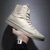 Segeltuchschuhe Herren High Top Schuhe Herren Studenten Mode Atmungsaktive Freizeitschuhe Männer Tägliches Kleid Gummi Weiche Sohle