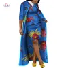 2019 Jesień Afryki Spódnice Zestawy dla Kobiet Dashiki X-Long Coat and Spódnica Afryka Odzież Bazin Plus Size Kobiety U2300