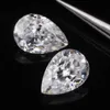 Lotusmaple 0.35ct - 6ct color d ice ice cracked pear cut moissanite moiss stone mate macond