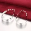 Silver Stage women actor exaggerated smooth earrings Round Earrings Hoops Circle Rings Women Ear Ring Female Trendy Jewelry