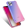 Capas de telefone celular gradiente cores anti choque airbag casos claros para iphone 15 plus pro max 14 13 zyqy