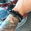 men/skull/steel/stone/beads/luxury/bracelets for mens crown cz zircon man bracelet homme jewelry Valentine gift