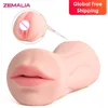 Zemalia Debby Realistic Oral Deep Throat With Tongue Teeth Maiden Artificial Vagina Male Masturbator Pussy Oral Sex Toys For Men Y190124