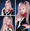 Darmowa Wysyłka + ++ 65 CM Anime Super Danganronpa 2 Junko Enoshima Długie Różowe Cosplay Wig Ponytails